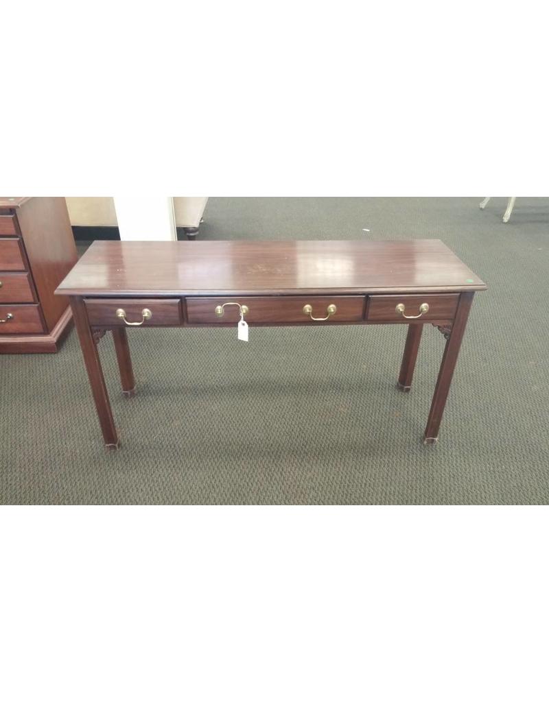 Office Desk Dark Wood 3 Drawers Short Width No Back 2059