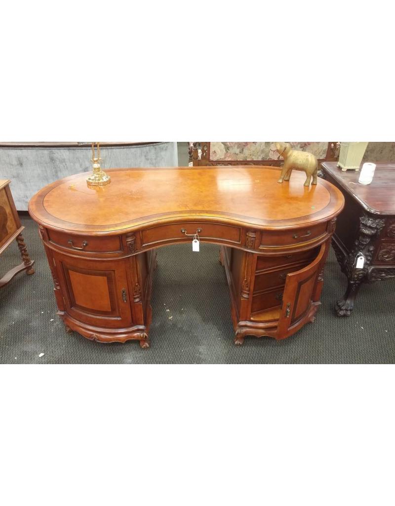 Office Desk Wood Curved 2 Cabinets With 3 Drawrs 3 Drawers On Top 2059 Antiques