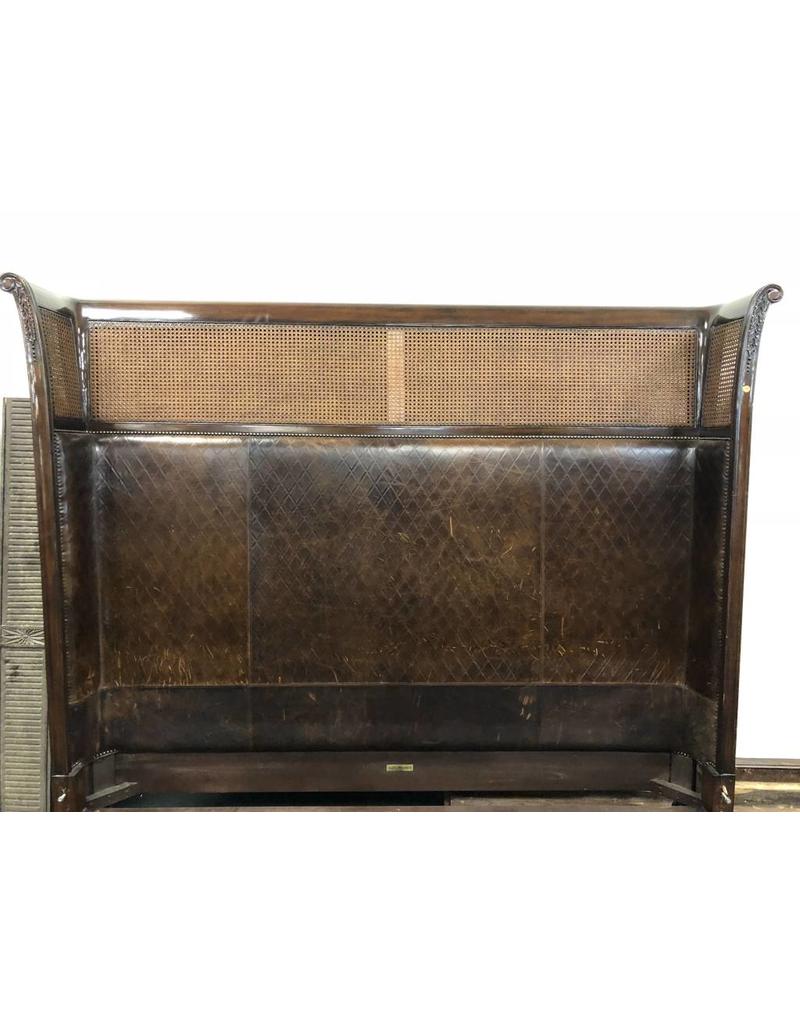 King Size Maitland Smith Leather And Cane Bed 2059 Antiques King Size Maitland Smith Leather And Cane Bed