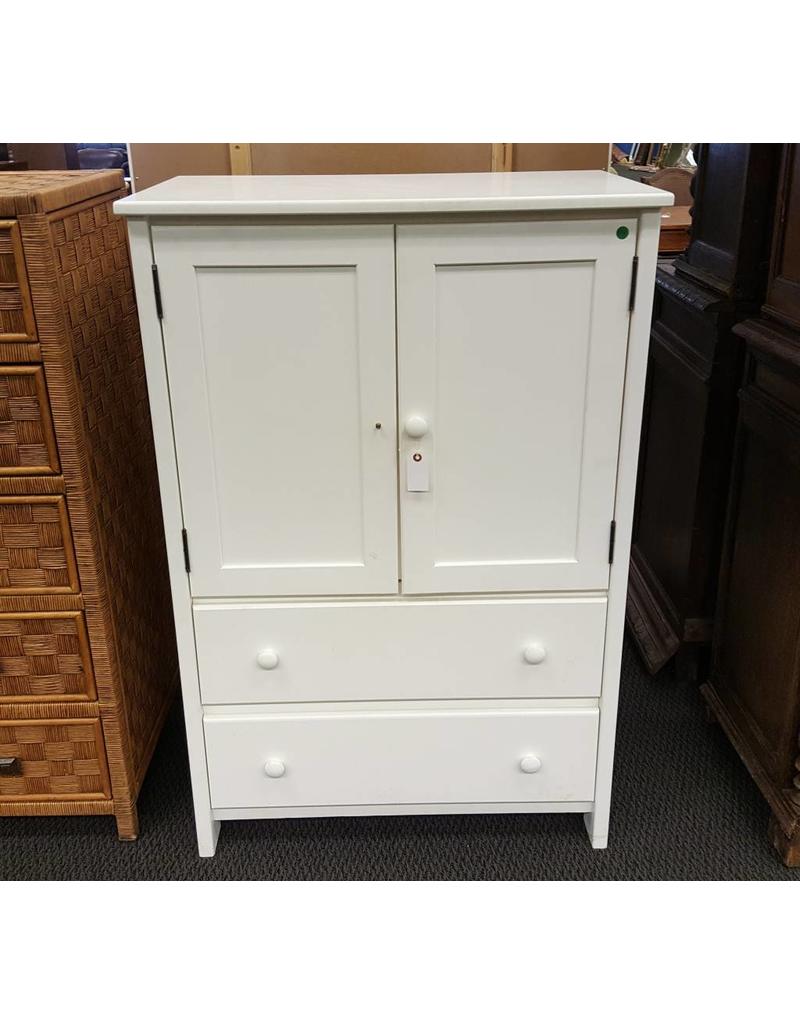 Tv Cabinet White Pressed Wood 2 Drawer 2059 Antiques