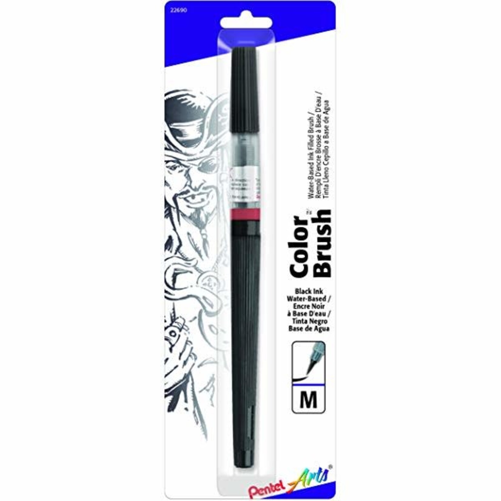 Pentel Color Brush Pens, Black Fine Pigmented Ink