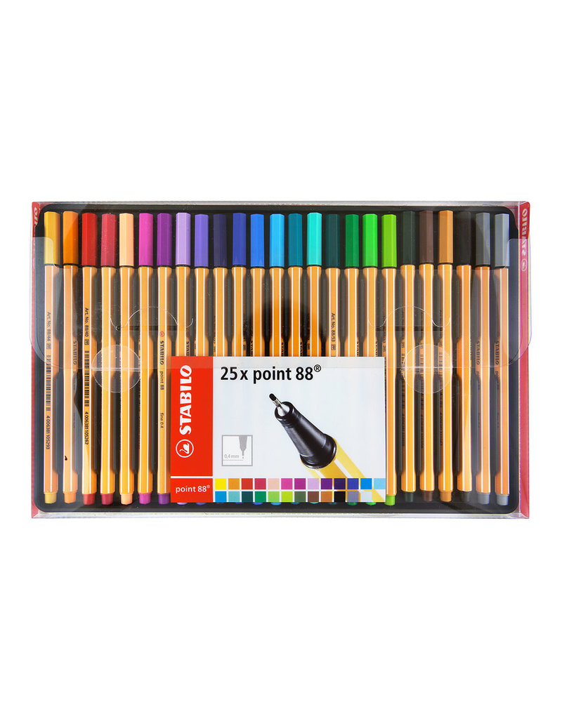 Stabilo Point 88 Pen Sets, 25-Color Wallet Set
