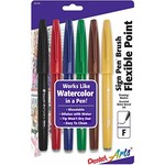 Pentel Sign Pen W/ Brush 6Pk