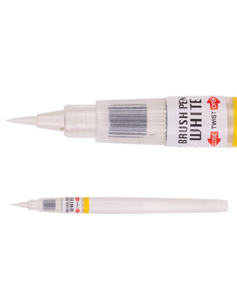 Kuretake Zig Zig Cartoonist Brush Pen White - MICA Store