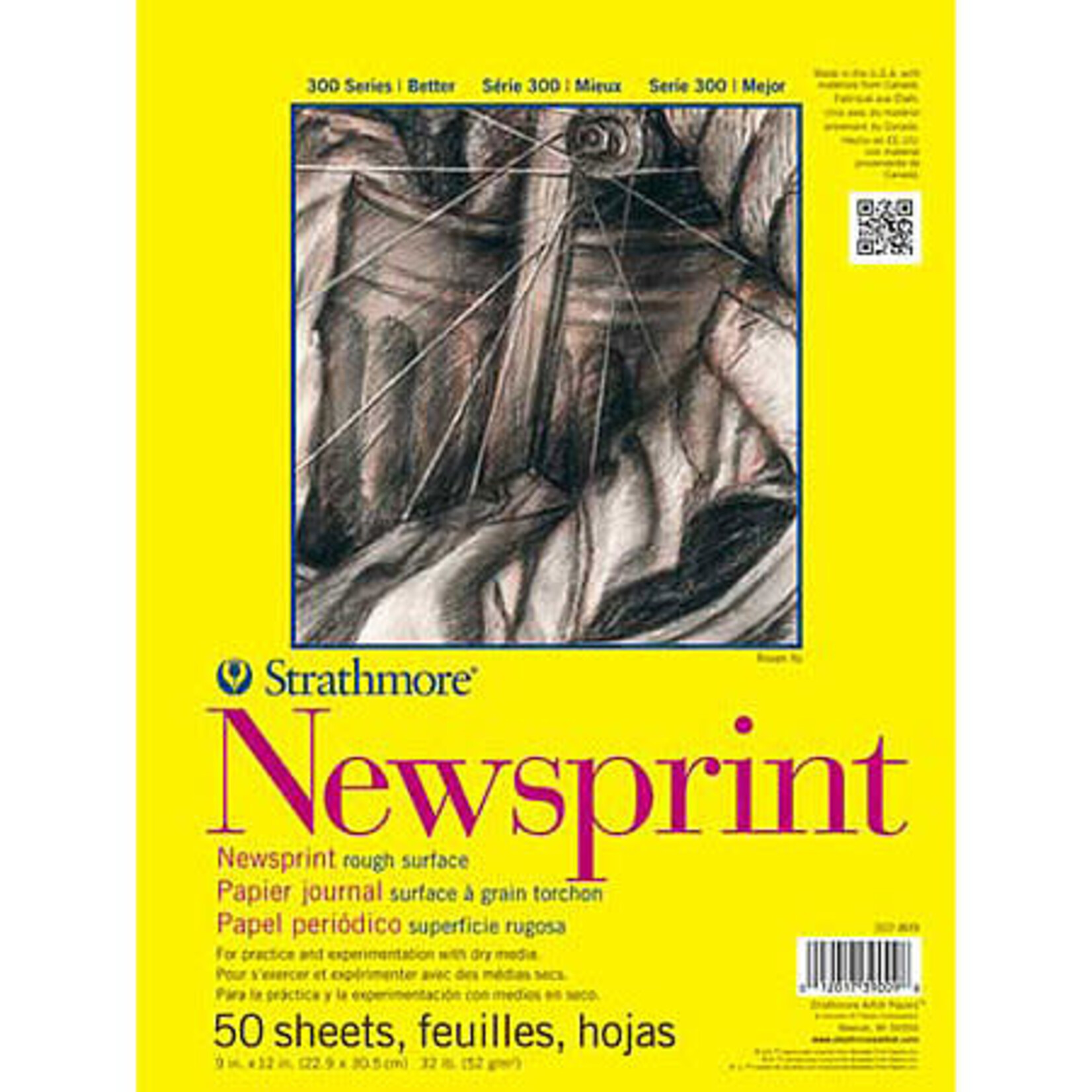 Strathmore Newsprint Paper Pads 300 Series, Rough, 9'' X 12''
