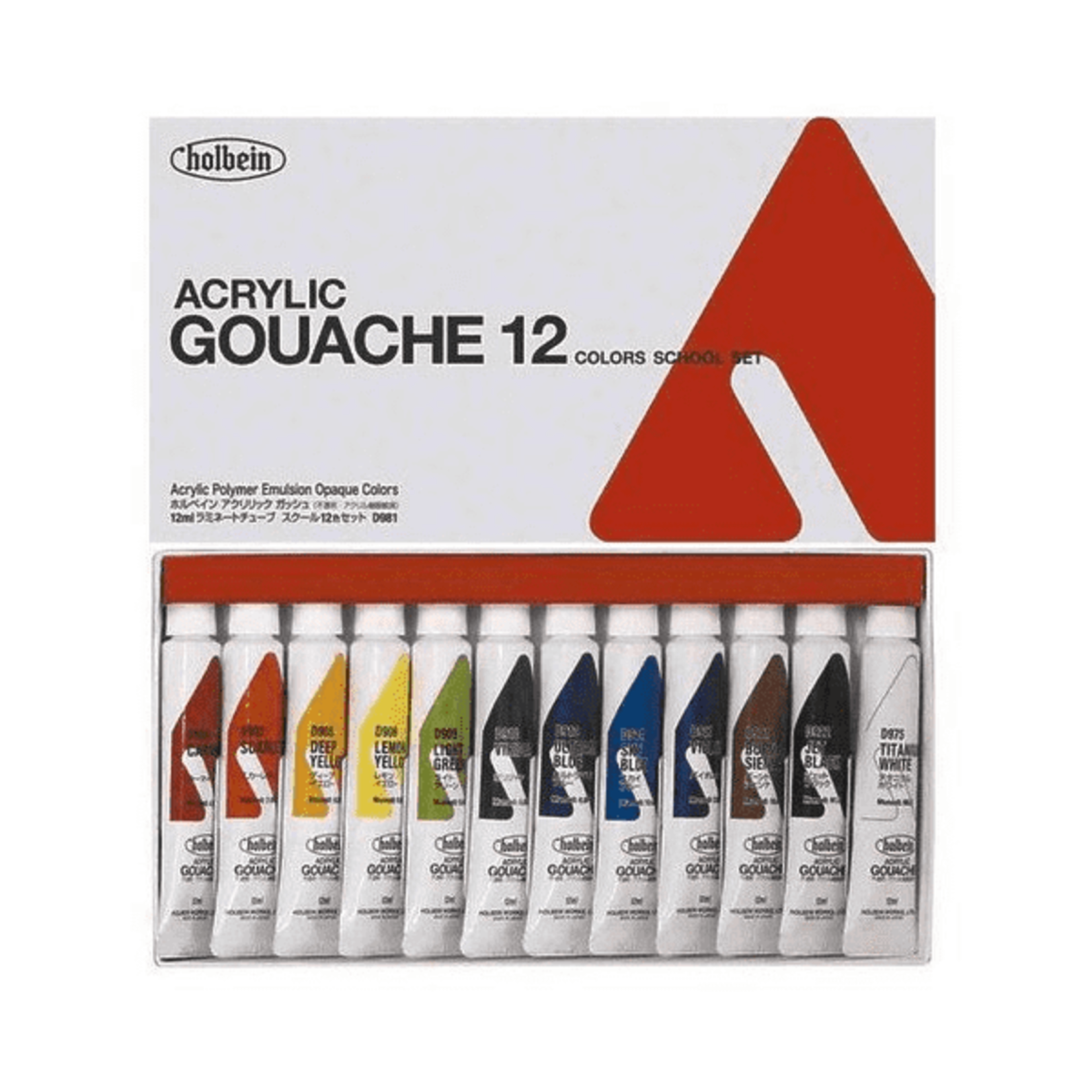 Holbein Holbein Acrylic Gouache 12-Color 12ml Set