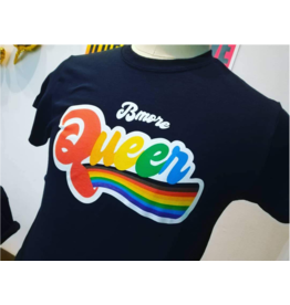 Bmore Queer Rainbow Silkscreen FASQA Black Tee