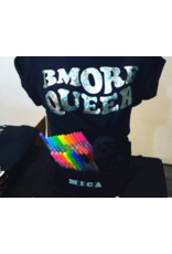 Bmore Queer Holographic Rainbw Black FASQA Tee