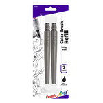 Pentel Color Brush Refill Ink Cartridges, Black Pigmented, 2/Pkg