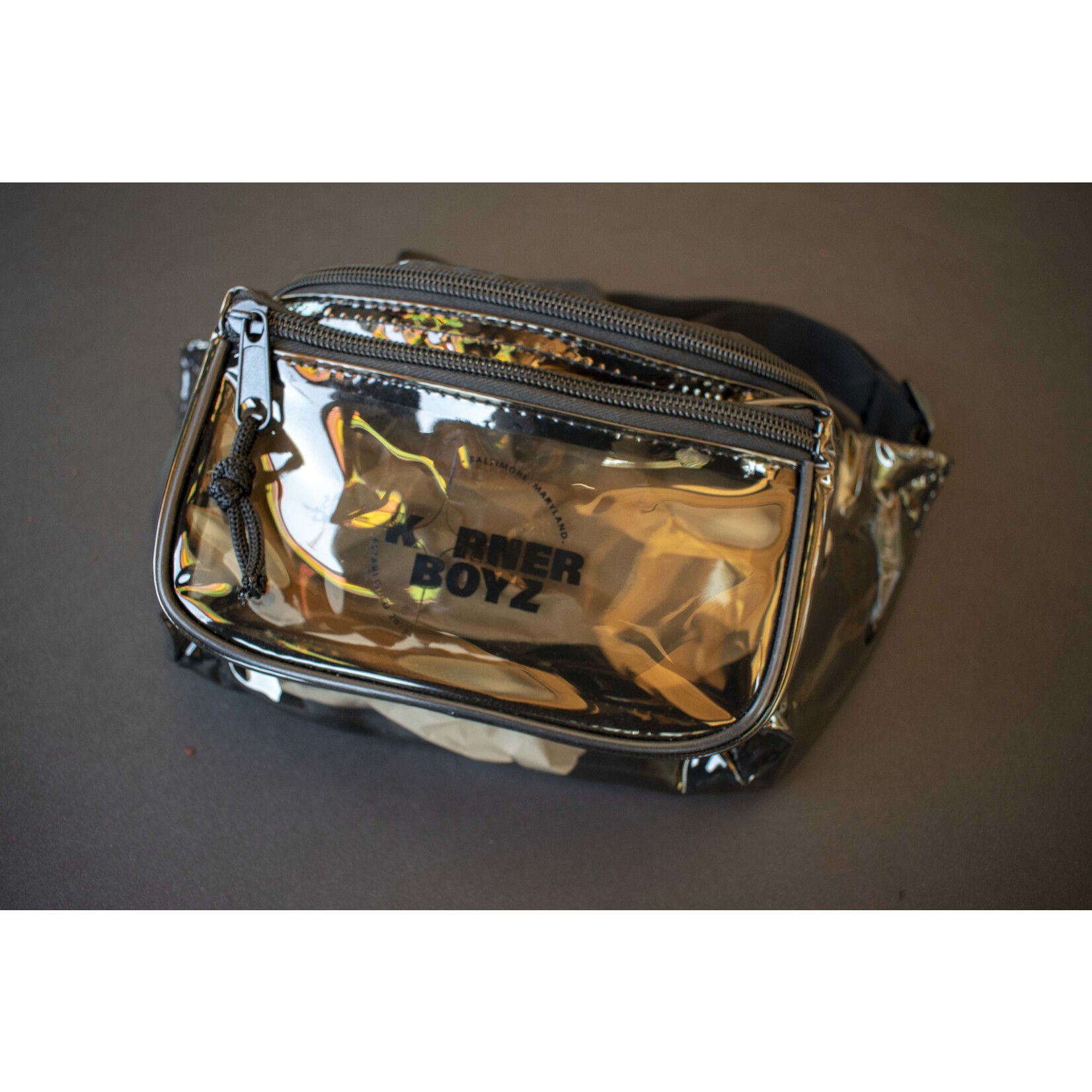 Korner Boyz KBZ Transparent Black 3 Zippered Fanny Pack