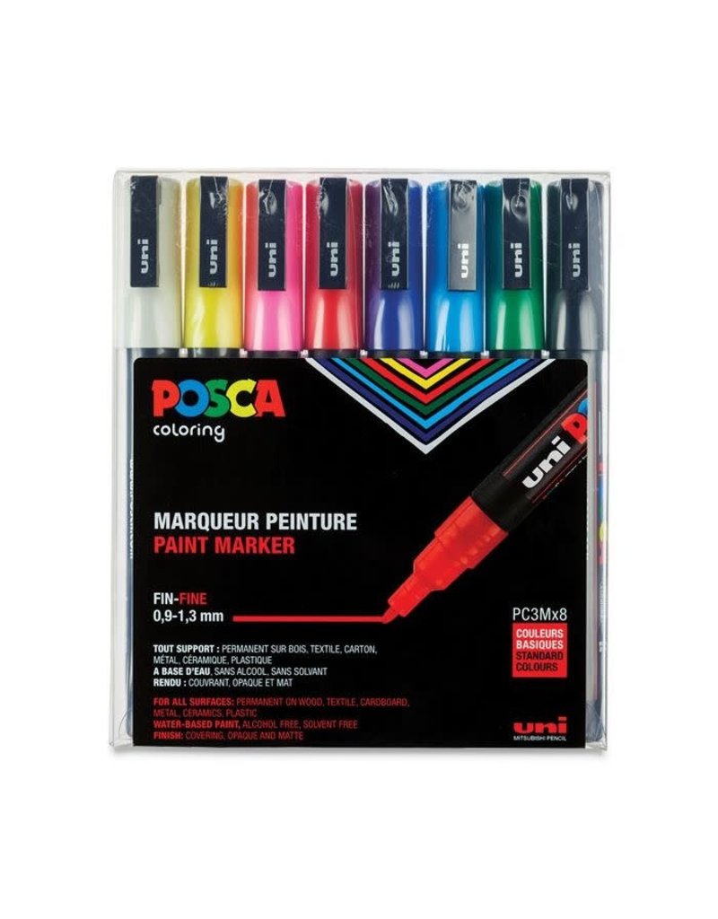 Posca Posca Paint Marker Sets, 8-Color Pc-3M Fine Set