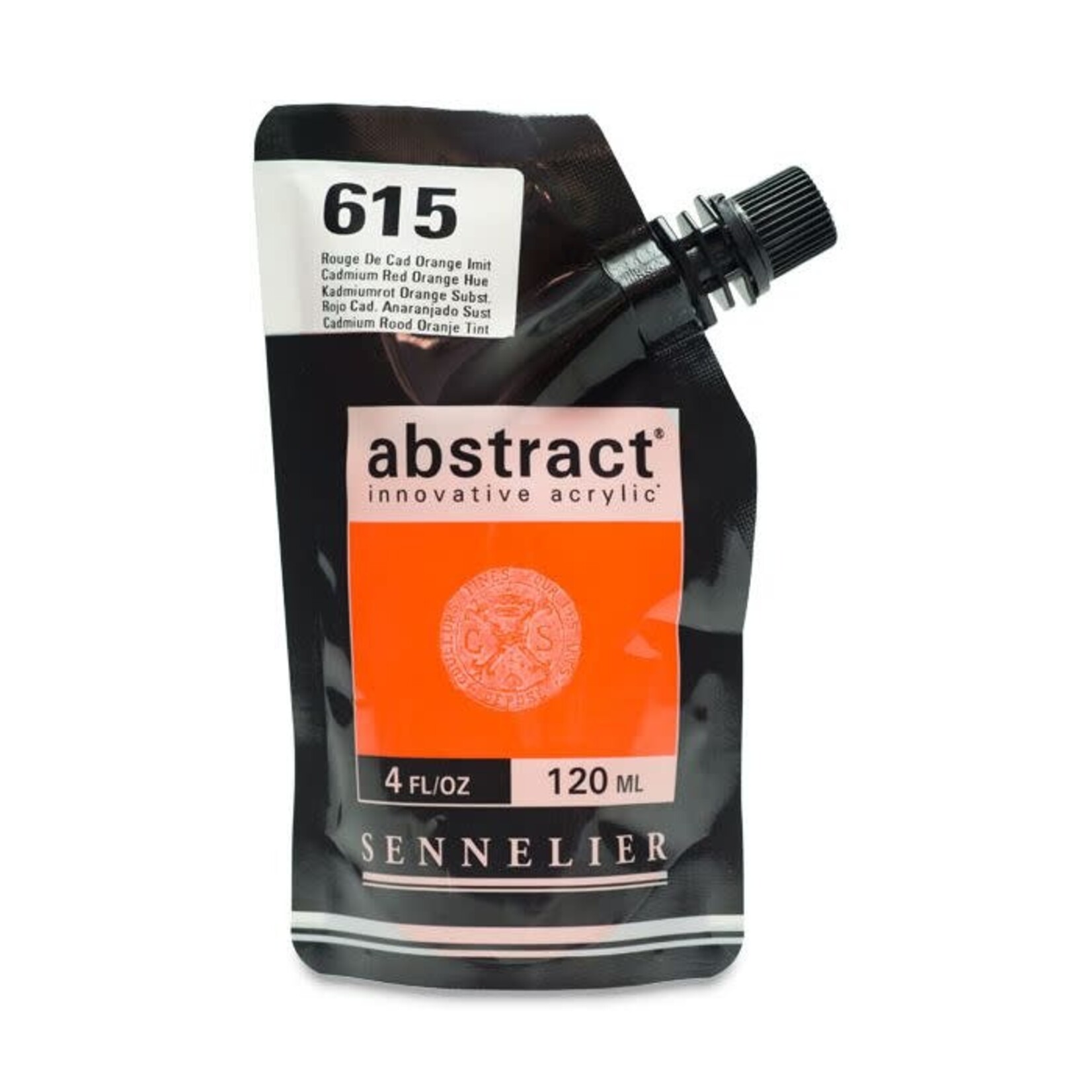 Savoir Faire Abstract Acrylics 120Ml , Satin, Cadmium Red Orange Hue