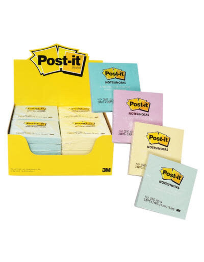 Post-It 3M Post-It Asst Pastel 3X3 - MICA Store