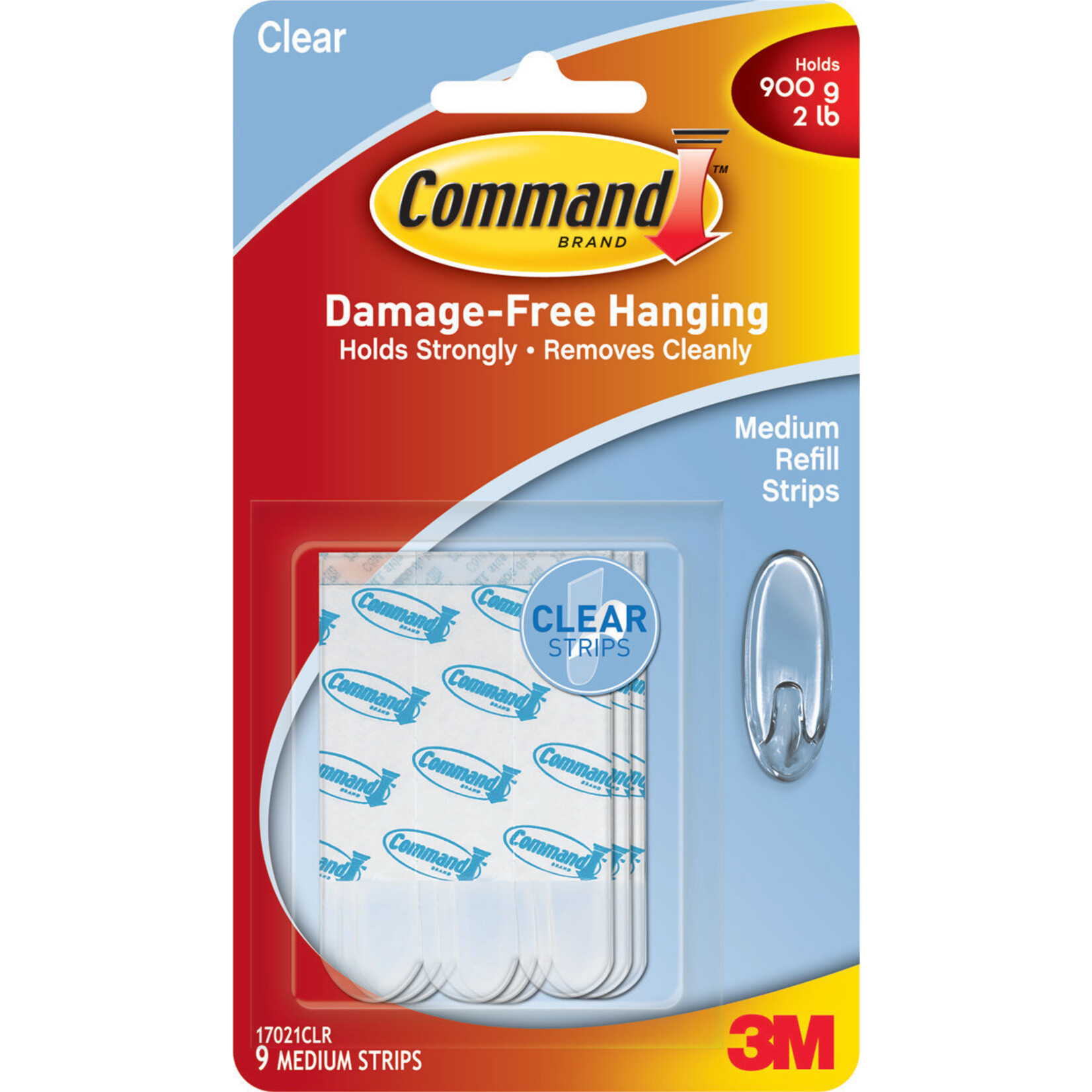 Scotch 3m *SALE* Command Adhesive Replacement Strip - Clear Medium 9Pk