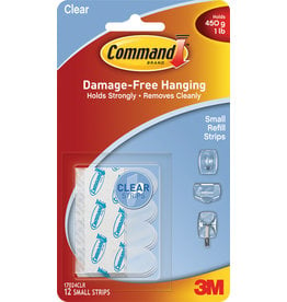 Scotch 3m Command Adhesive Replacement Strip - Clear Small 12Pk
