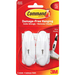 Command Command Adhesive Wire Hook - White Medium 2Pk