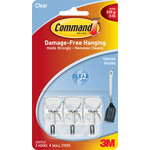 Command Command Clear Wire Hooks With Clear Strips  Small 3 Hooks