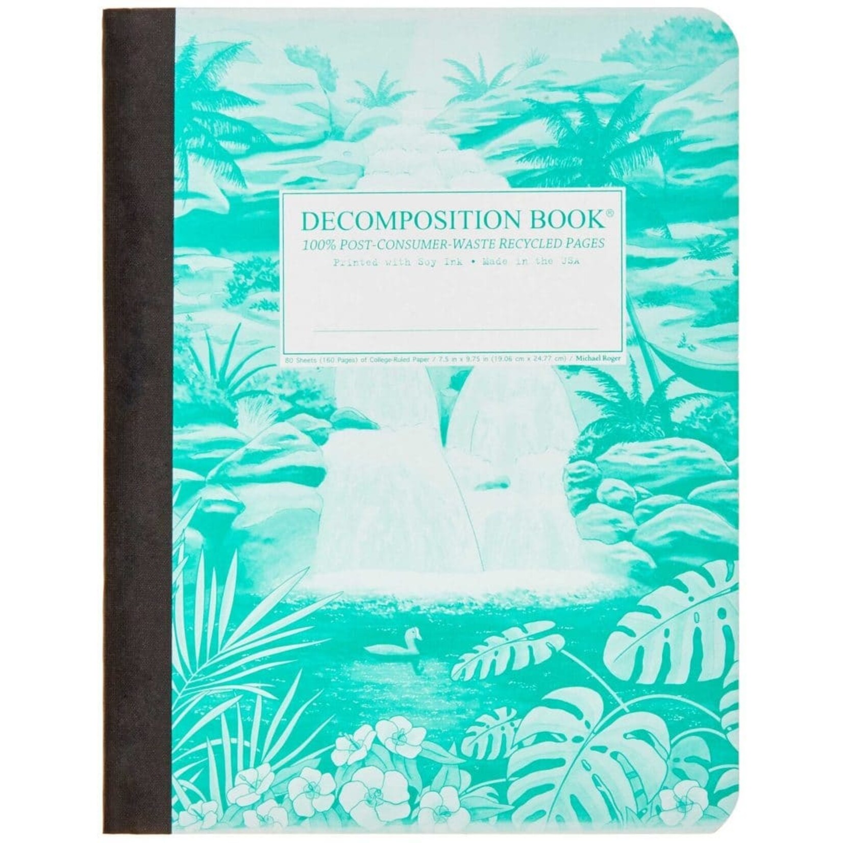 Michael Rogers Decomposition Book | Hawaiian Waterfall | Lined Pages