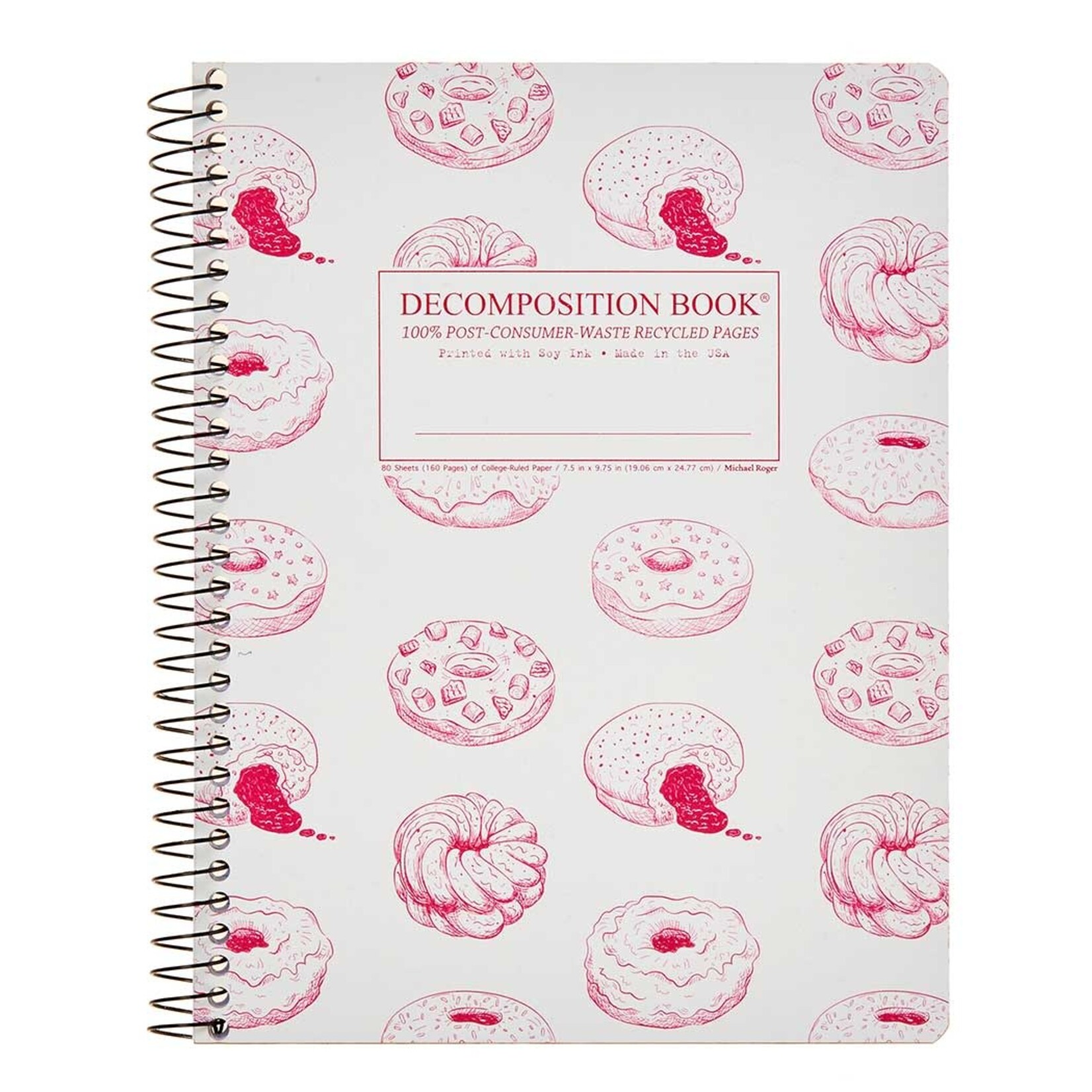 Michael Rogers Coilbound Decomposition Book | Donut Time | Lined