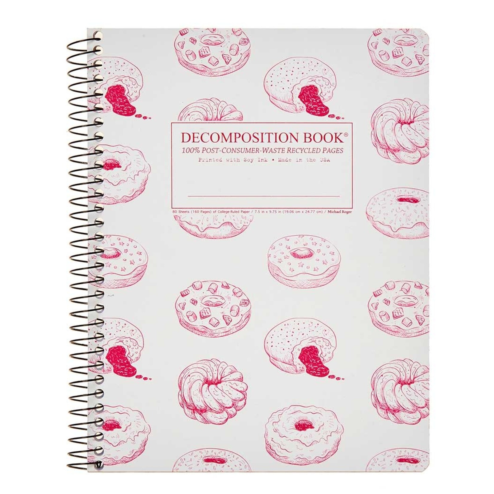 Michael Rogers Coilbound Decomposition Book | Donut Time | Lined