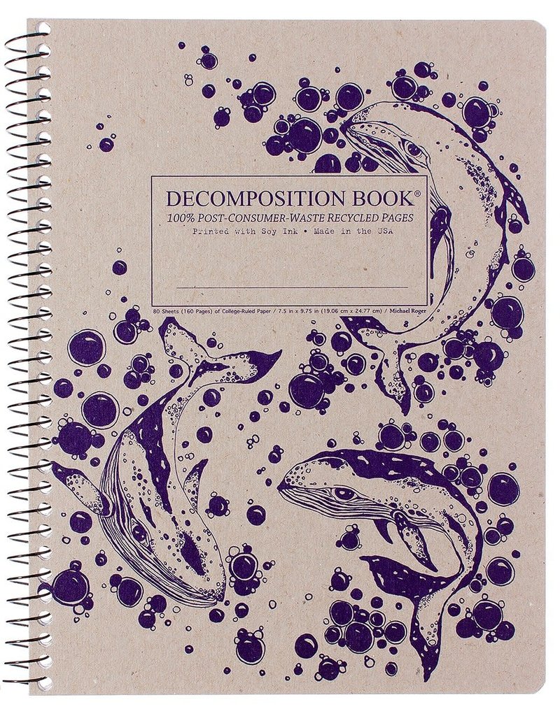 Michael Rogers Coilbound Decomposition Book | Humpback Whales | Lined