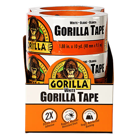Gorilla Glue Gorilla Tape White, 1-7/8'' X 10 Yd. Rolls - MICA Store