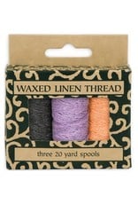 Lineco Linen Thread Waxed 3 Color Pk