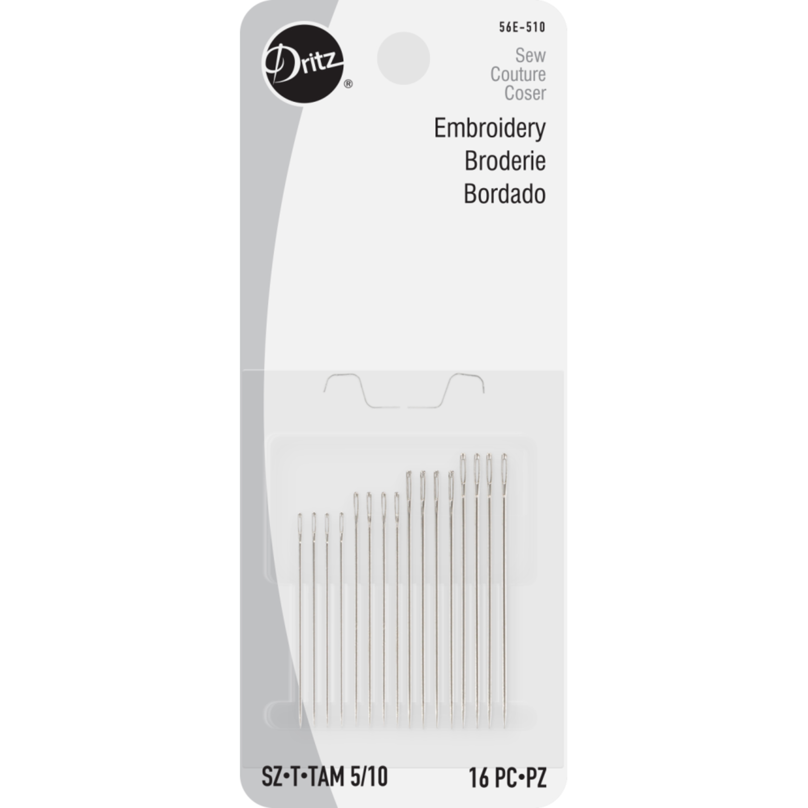 Dritz Embroidery Needles Sz5/10 | S56E-510