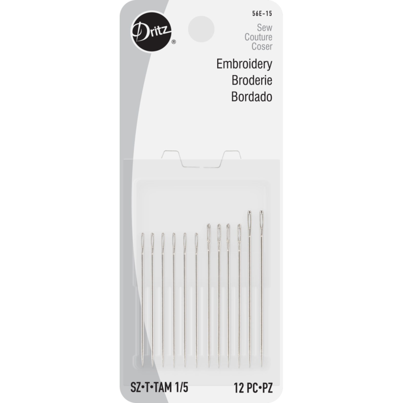 Dritz EMBROIDERY NEEDLES SZ1/5