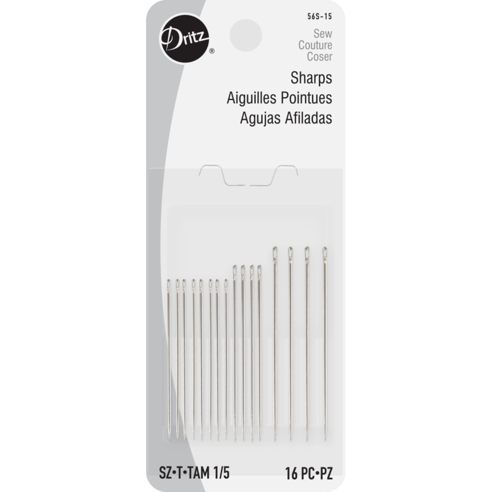 Dritz SHARPS HAND NEEDLES SZ1/5