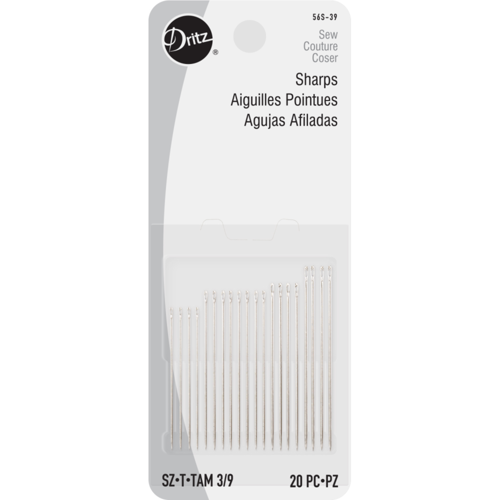 DRITZ NOTI SHARPS HAND NEEDLES SZ3/9