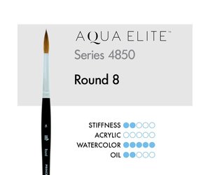 Princeton 4850 Aqua Elite Synthetic Kolinsky Sable Brush Long Round 8