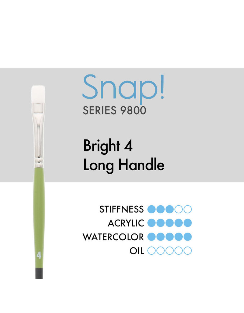 Princeton Snap! White Taklon Brush Long Handle Bright 4