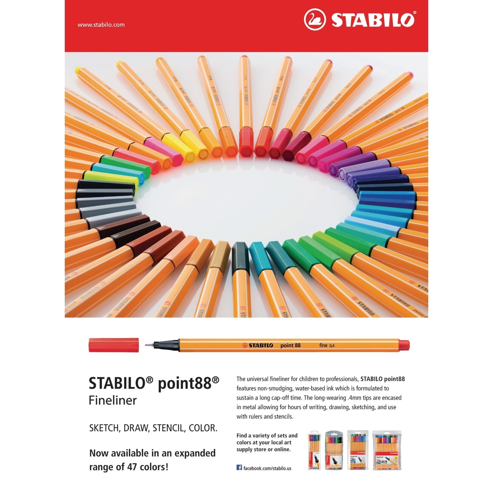 Stabilo Stabilo Point 88 Red