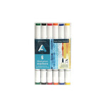 Art Alternatives Illustration Marker Sets, 6-Marker Set Primary Colors