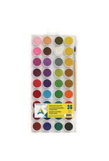 Art Alternatives Watercolor 36-Color Pan Set, Easy-to-mix Colors & Brush