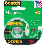 Scotch 3m Magic Transparent Tape, 1/2'' X 12.5 Yds