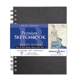 Stillman & Birn Beta Series Premium Hard-Cover Sketch Books, 6" x 8" - 25/Sht. 180 lb. Wire-Bound