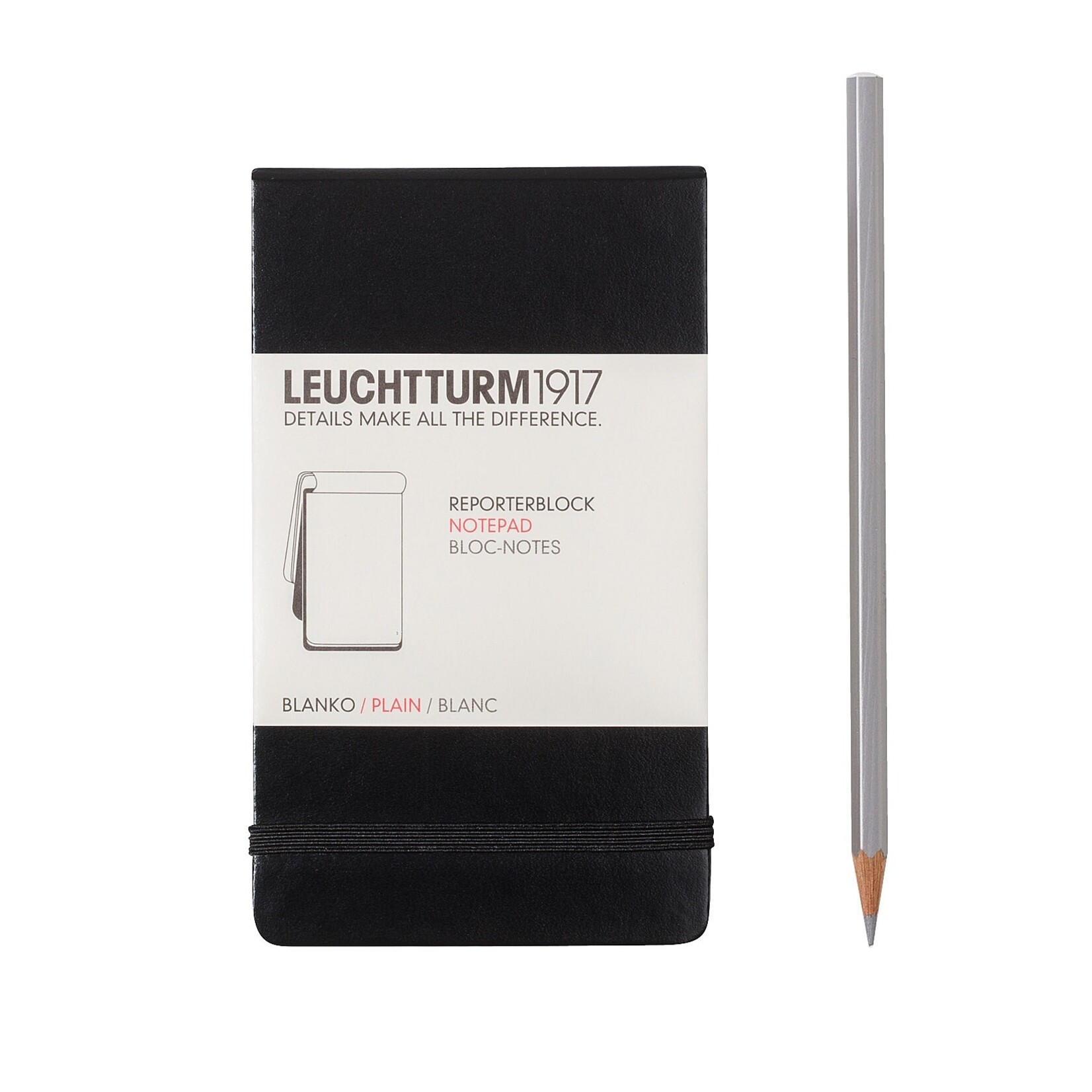 Leuchtturm Leuchtturm - Pocket Notepad (A6) Black / Hardcover / Plain