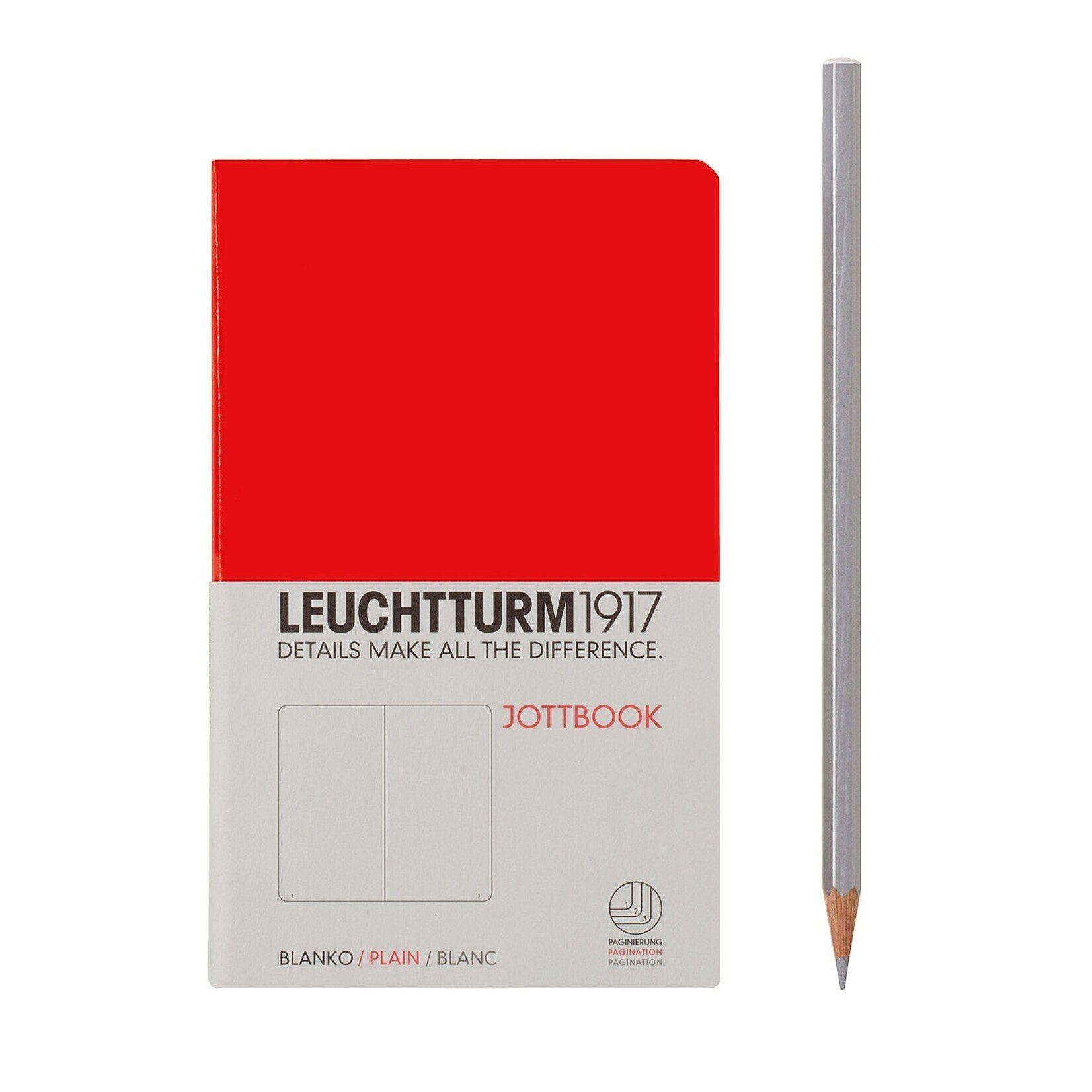 Leuchtturm Leuchtturm Red, Jottbook Pocket, Plain