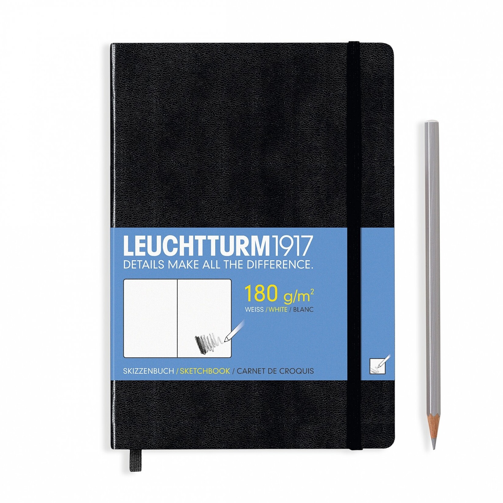 Leuchtturm Leuchtturm Black, Sketchbook Medium (A5)