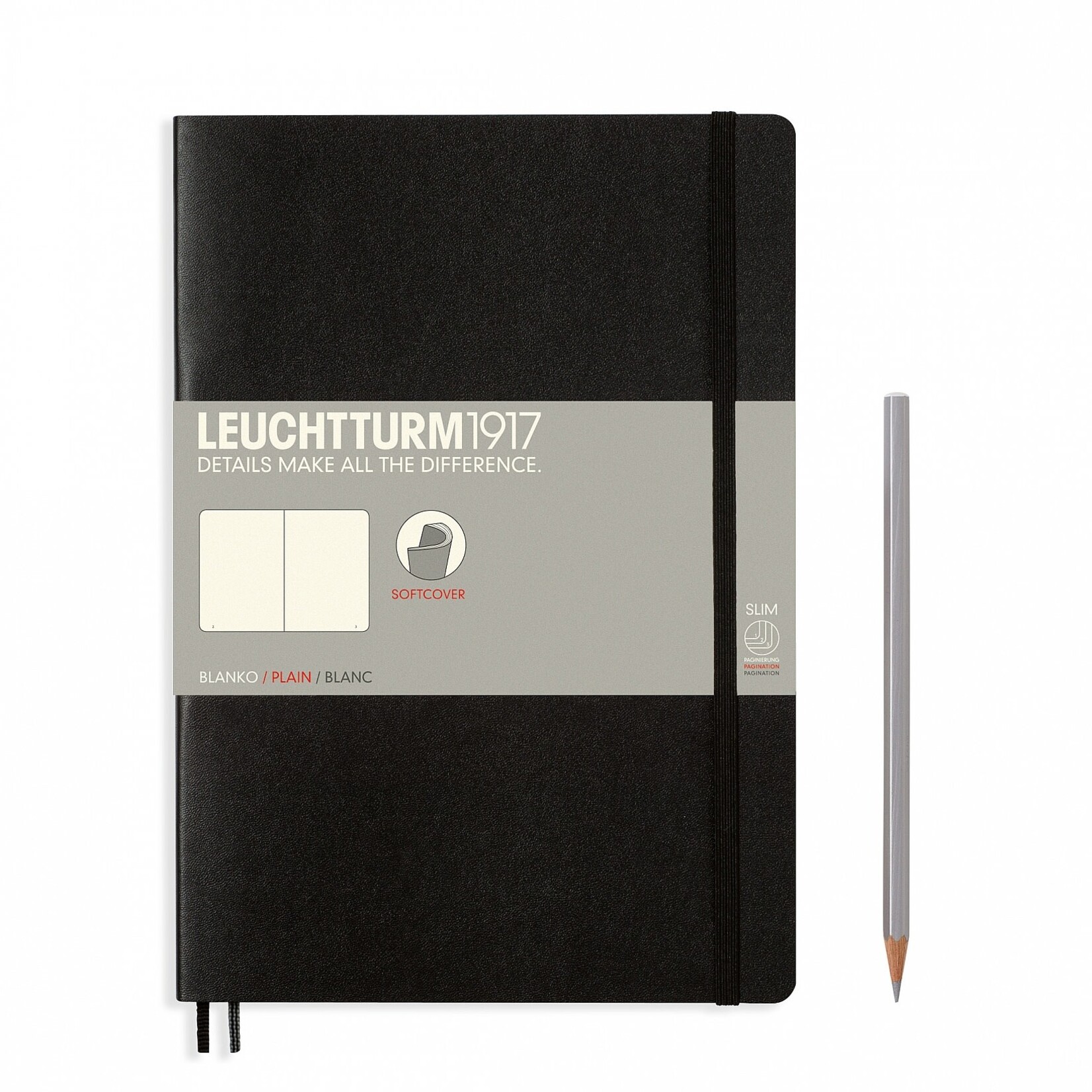 Leuchtturm Leuchtturm Black, Softcover, Composition (B5), Plain