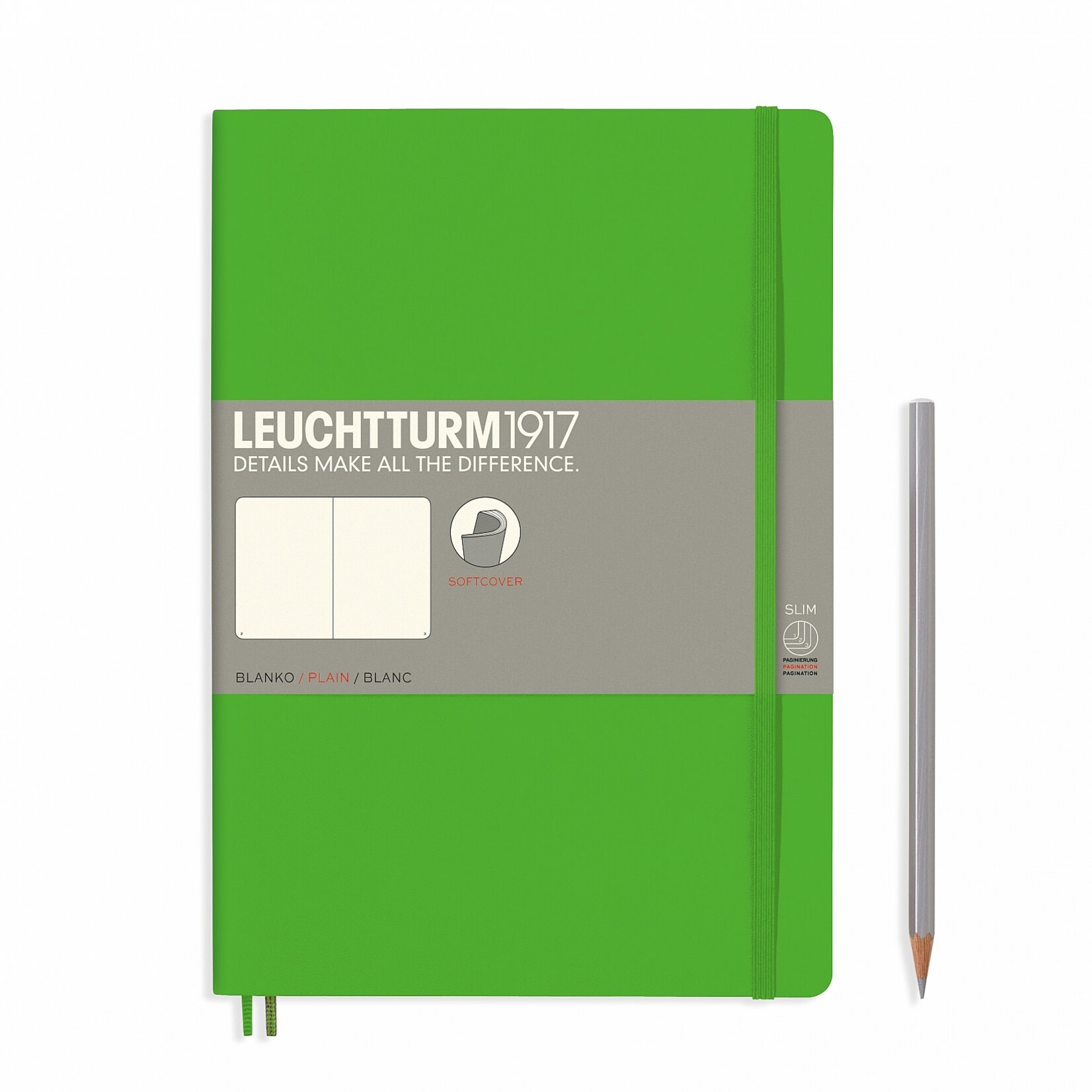 Leuchtturm Leuchtturm Fresh Green, Softcover, Composition (B5), Plain