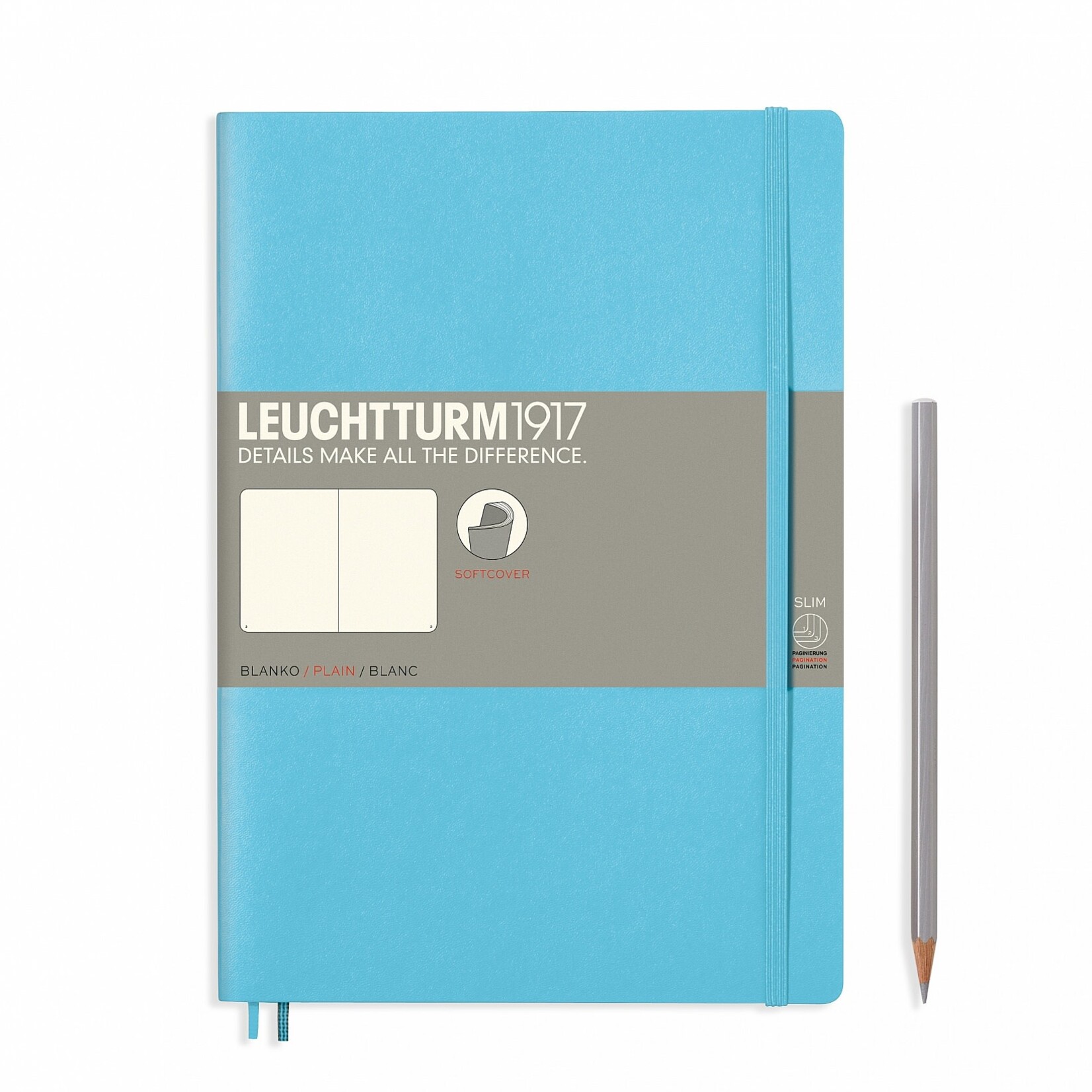 Leuchtturm Leuchtturm Ice Blue, Softcover, Composition (B5), Plain