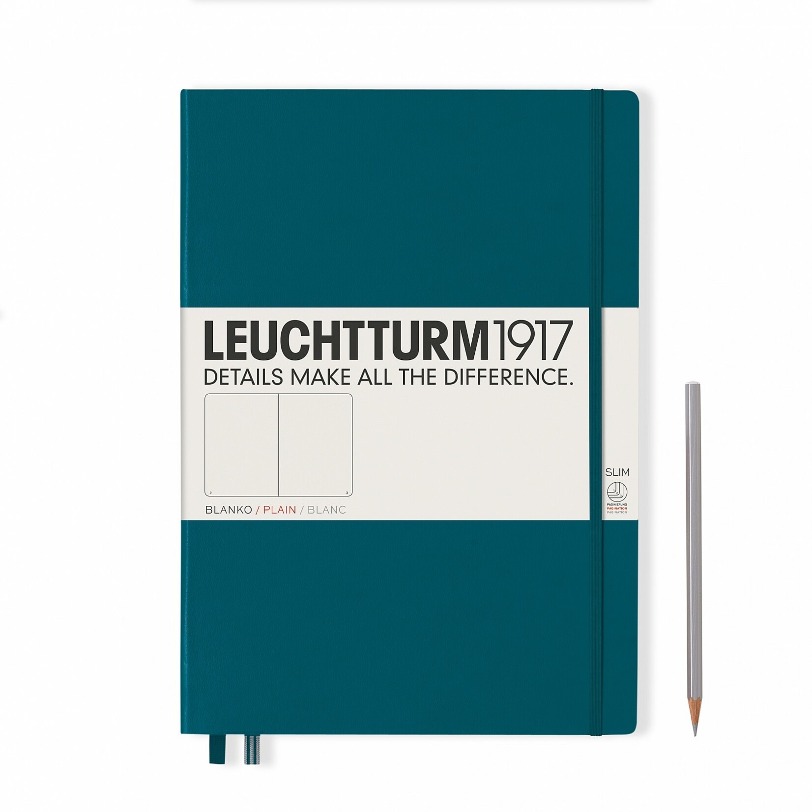 Leuchtturm Leuchtturm - Master Slim (A4+) - 123 pages Pacific Green / Plain