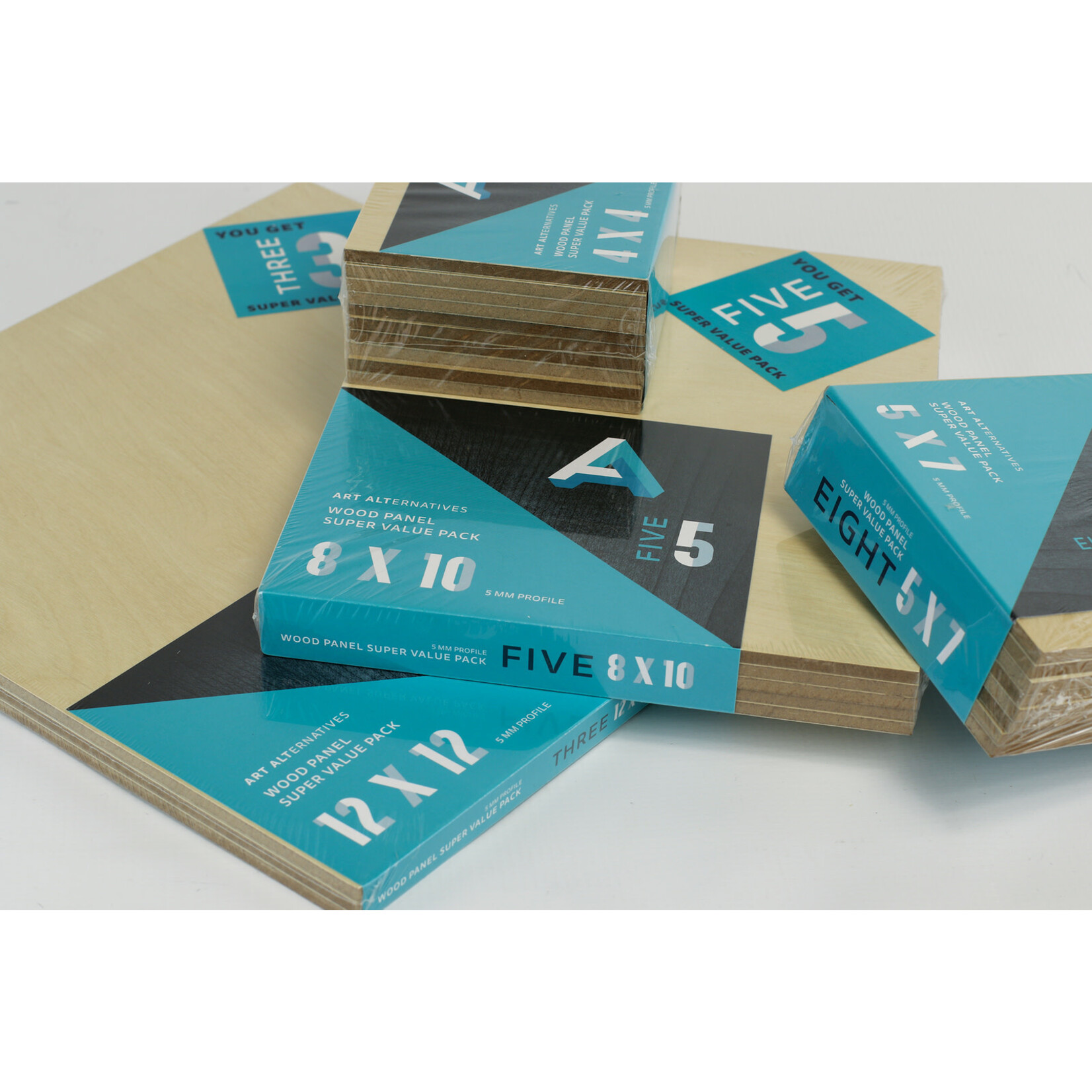 Art Alternatives Wood Panel Super Value Packs Uncradled, 12'' X 12'' 3/Pkg