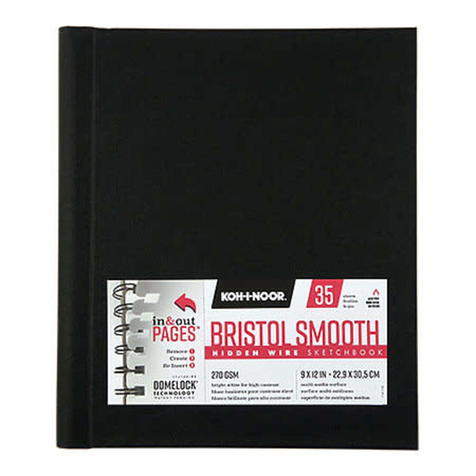 Koh-I-Nor Hidden Wire Bristol Smooth Sketchbooks, 9'' x 12''