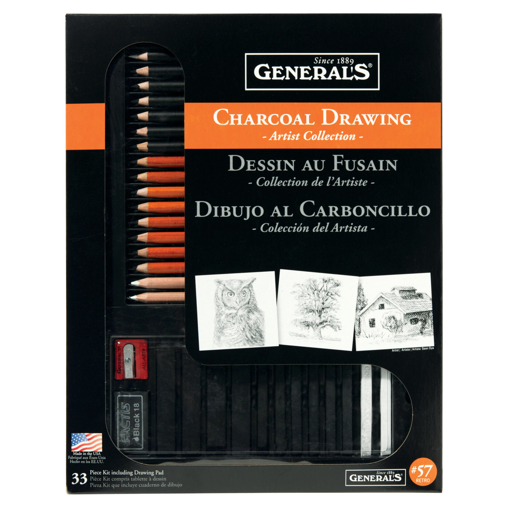 General Pencil Classic Charcoal Kit, 32 Pieces