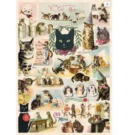 Cavallini Wrap Sheet Cat Collage