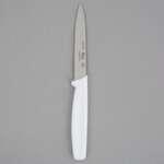 Choice 3 1/2'' White Serrated Paring Knife